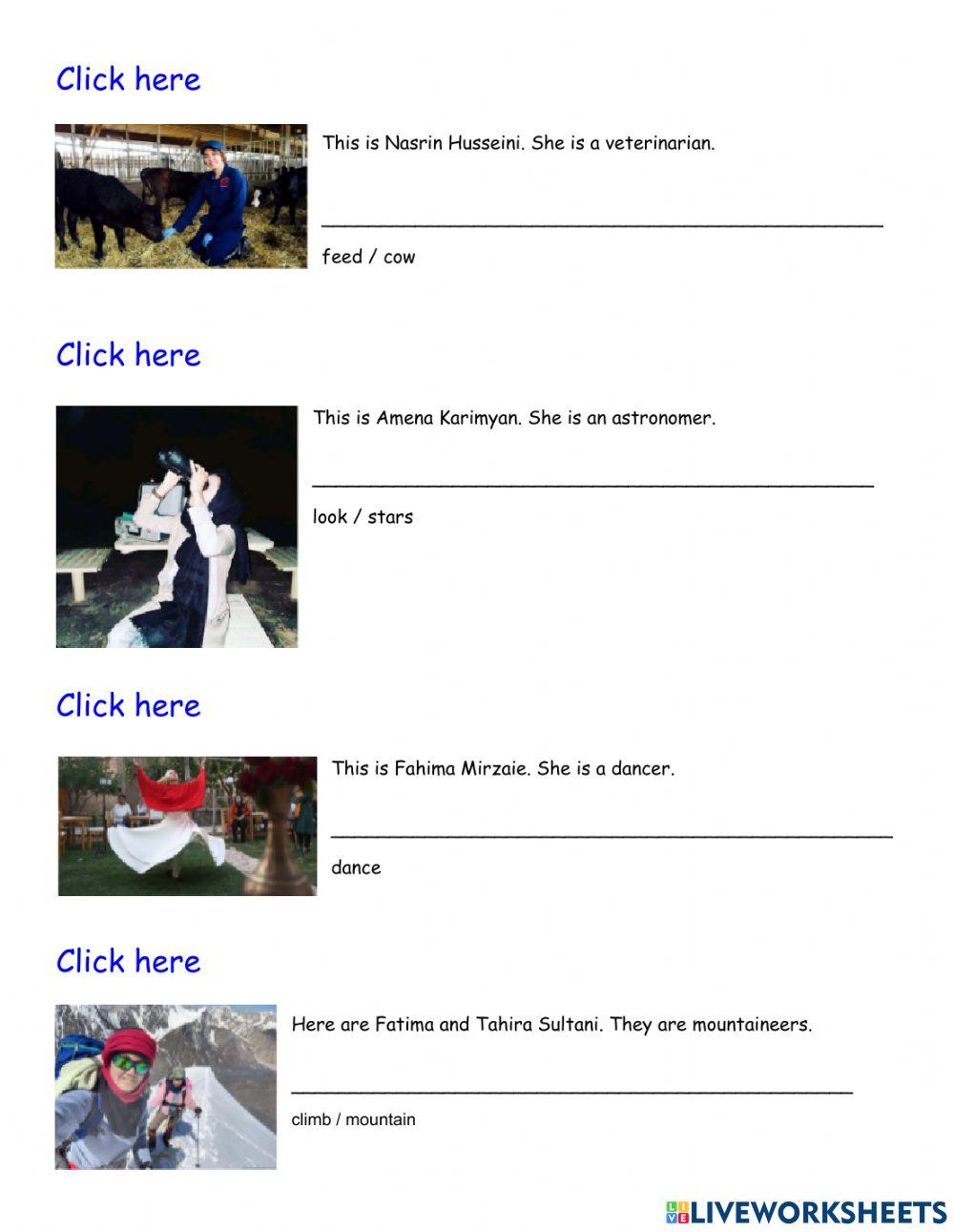 Present Progressive Stories