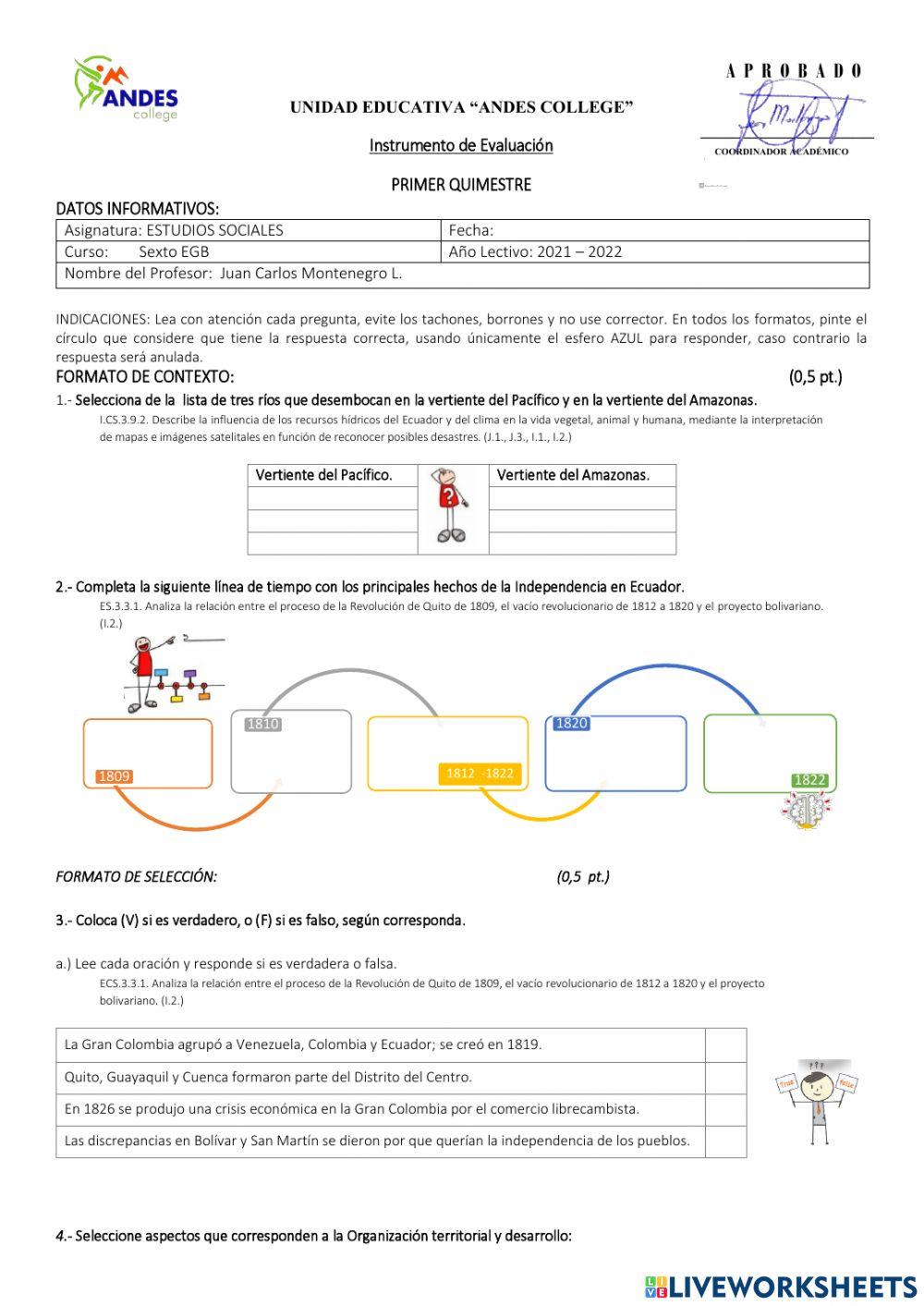 Prueba Quimestral de EESS