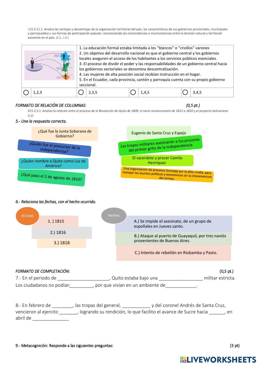 Prueba Quimestral de EESS