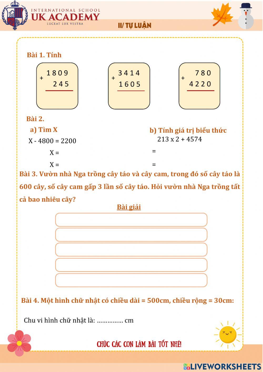 Ôn tập các số trong phạm vi 10000