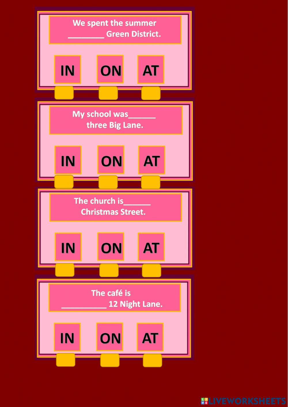 Preposition of place