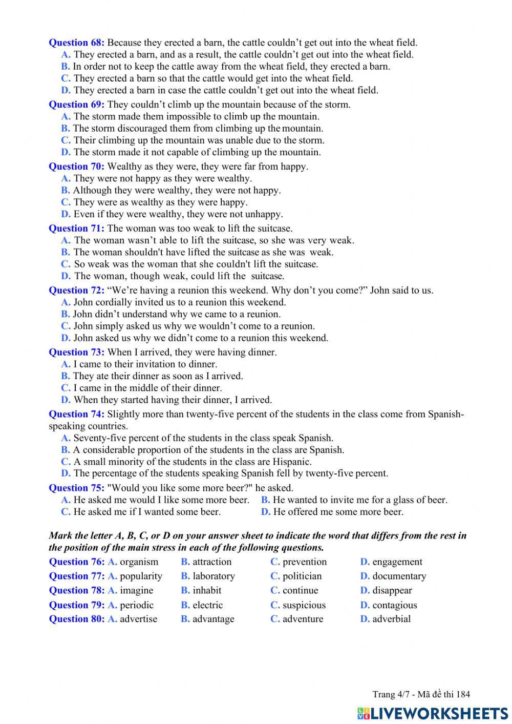 Dai hoc 2010 - khoi D