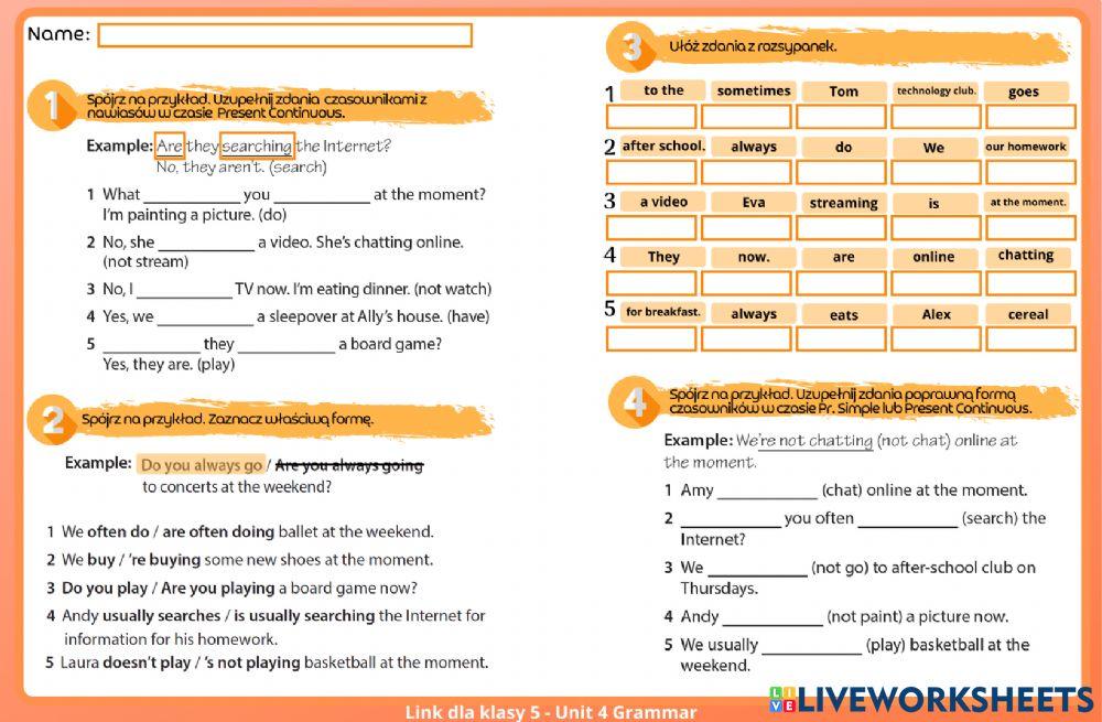 Kl. 5 Unit 4 Grammar