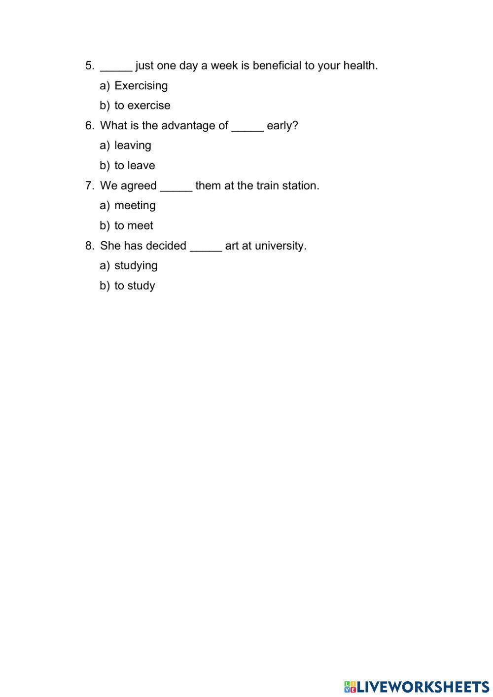 Gerund or Infinitive