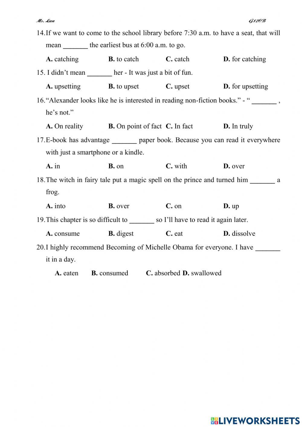 Unit 11 books-vocabulary g12cb