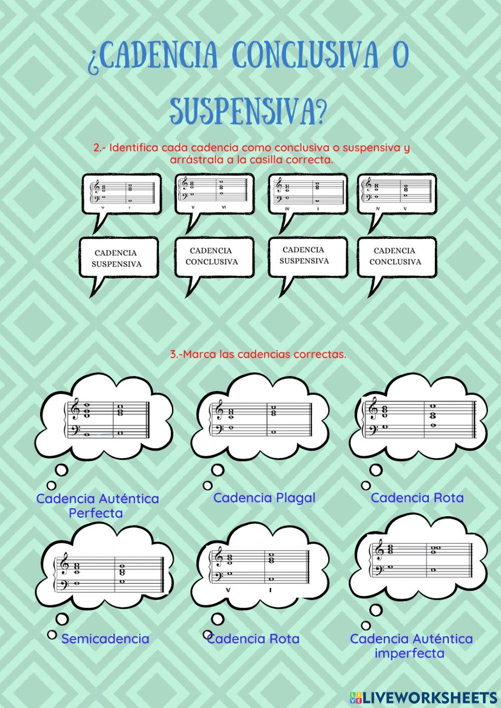 Fichas interactivas cadencias