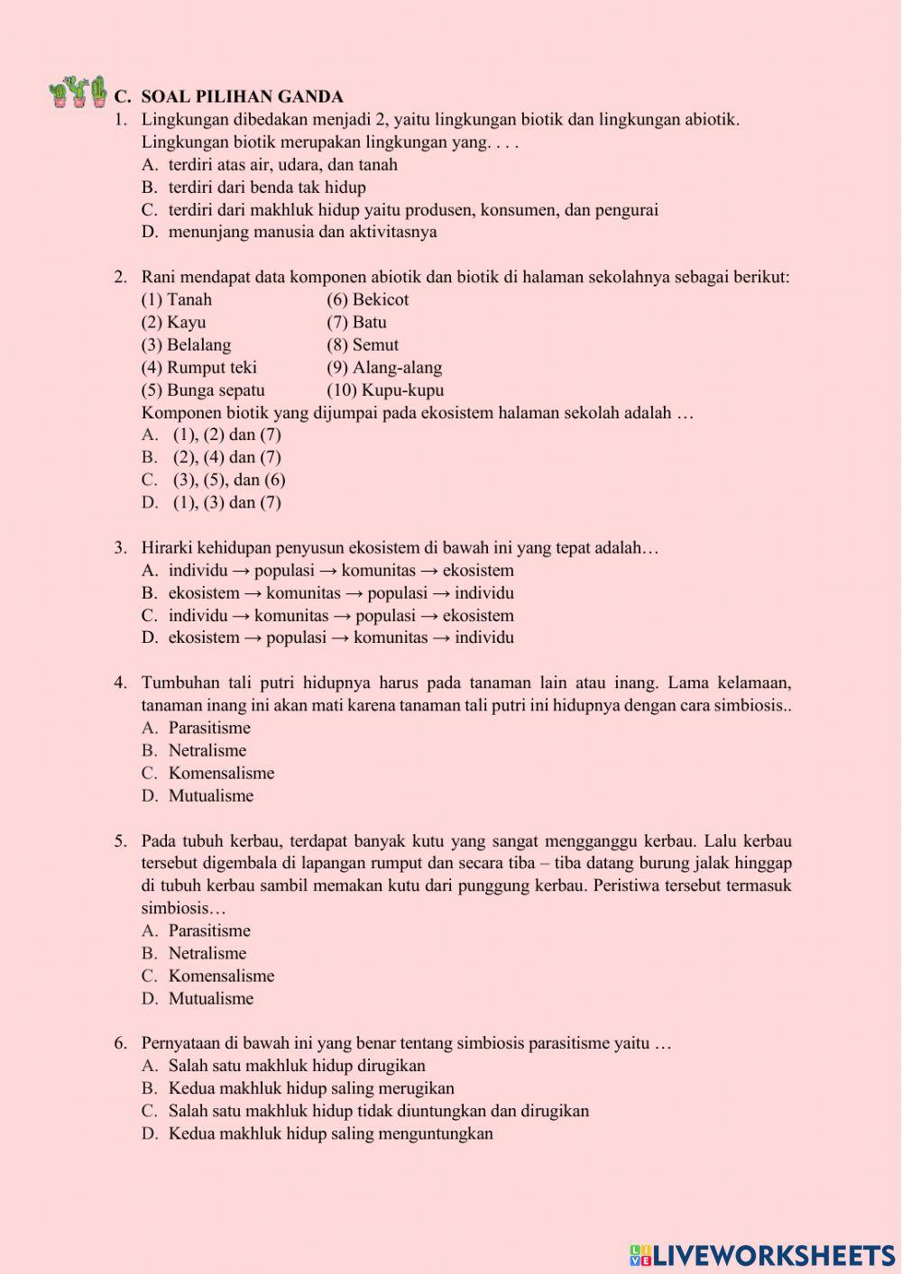 Interaksi Makhluk Hidup dengan Lingkungannya