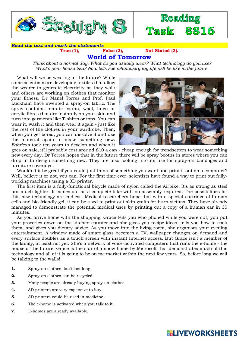 Spotlight 8 Task 8816