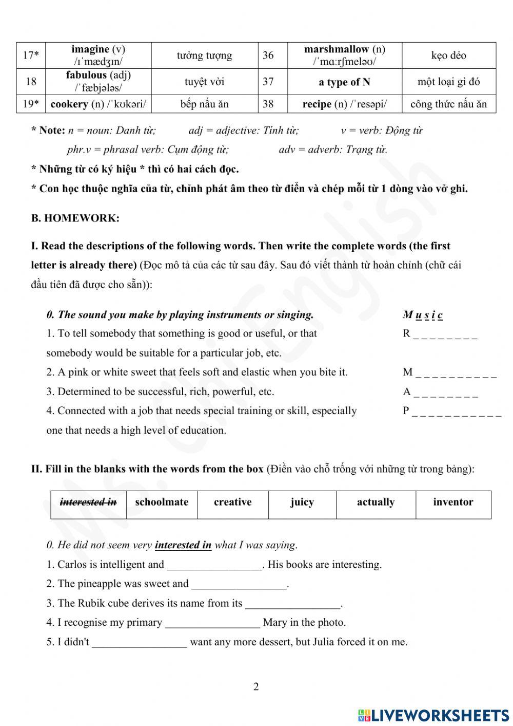 14.02.22 Gold A2+- U7 Vocab 1