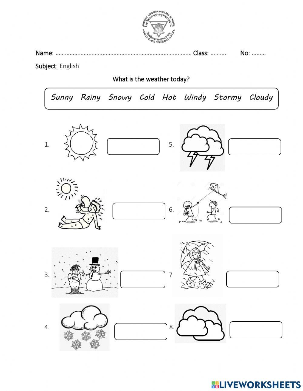 weather online exercise for | Live Worksheets