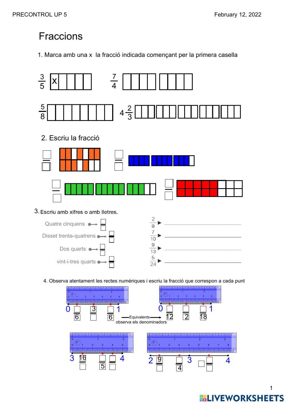 Fraccions up 5 control