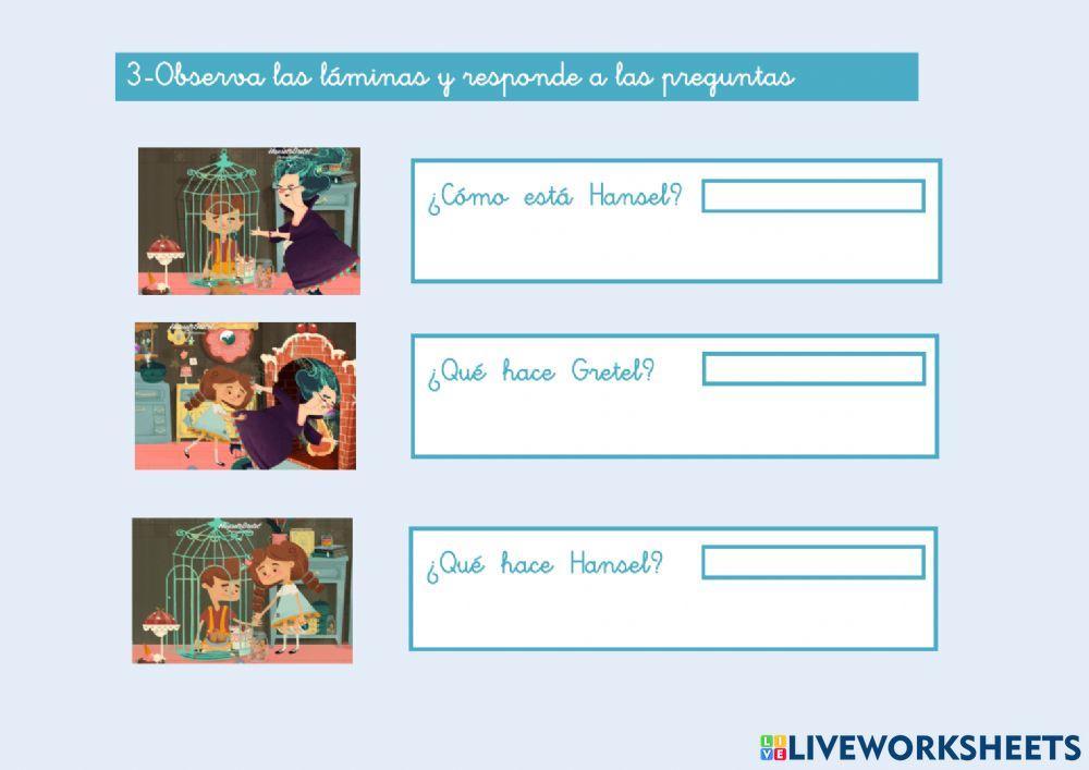 Actividades del cuento HANSEL Y GRETEL