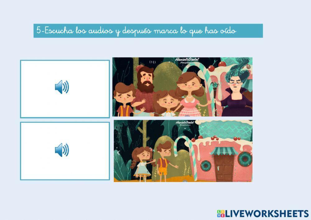 Actividades del cuento HANSEL Y GRETEL