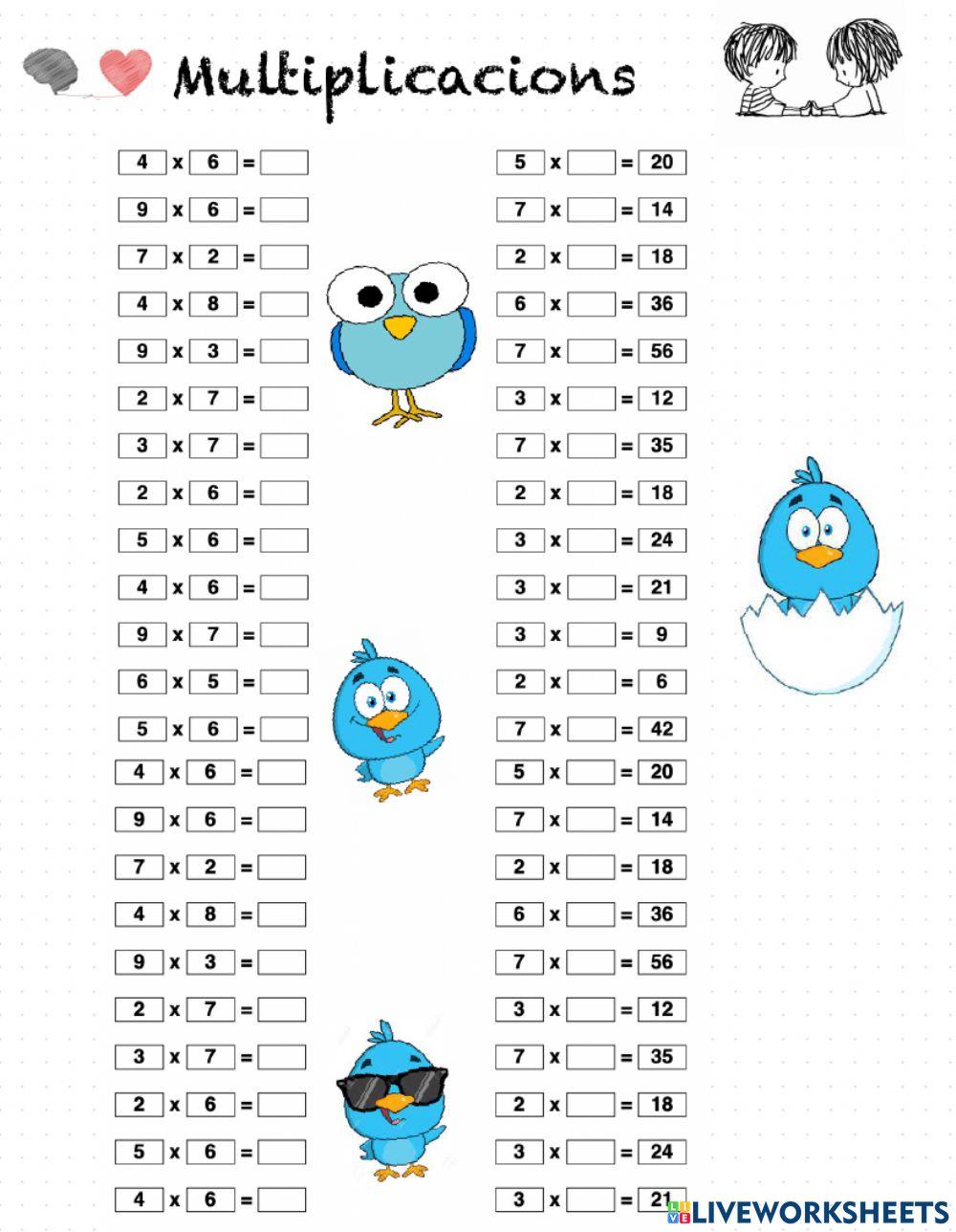 Multiplicacions - Càlcul