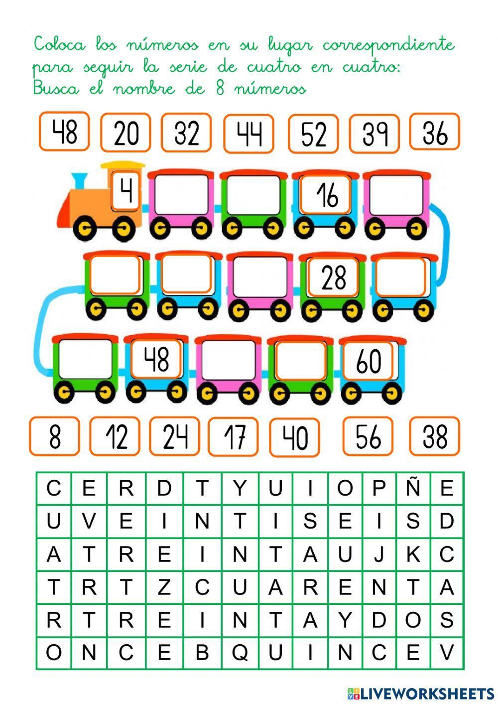 Jugamos con los números 4.