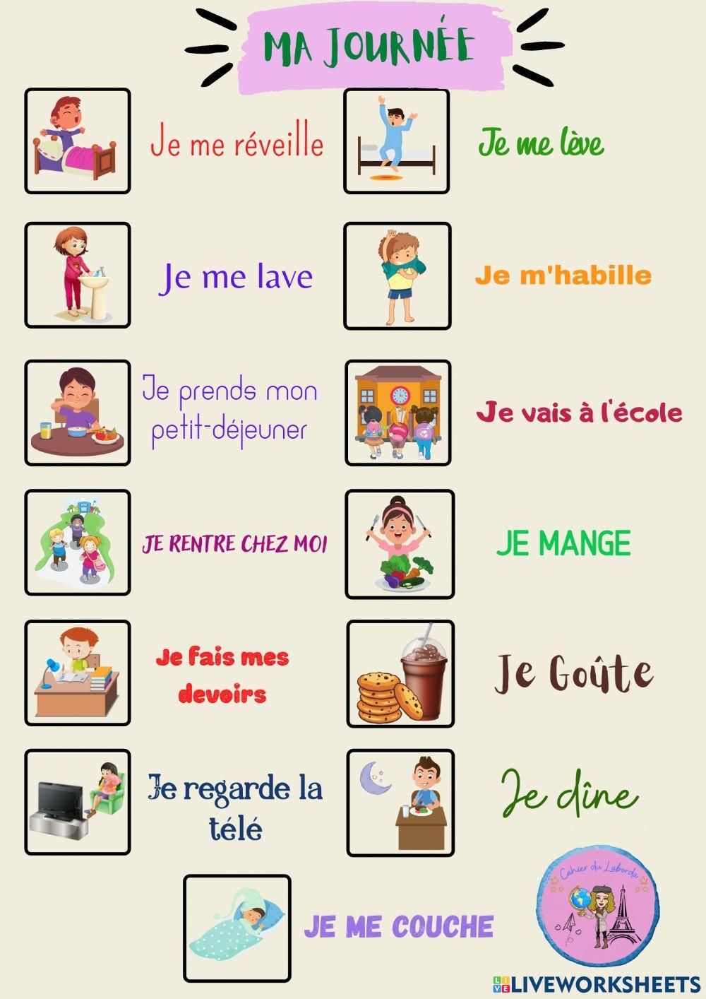 Vocabulaire: ma journée