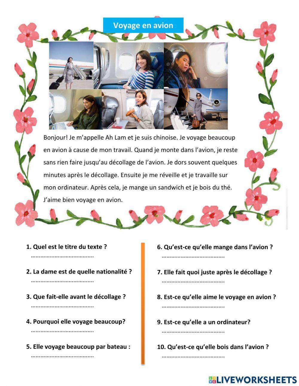 Voyage en avion Voyage en avion