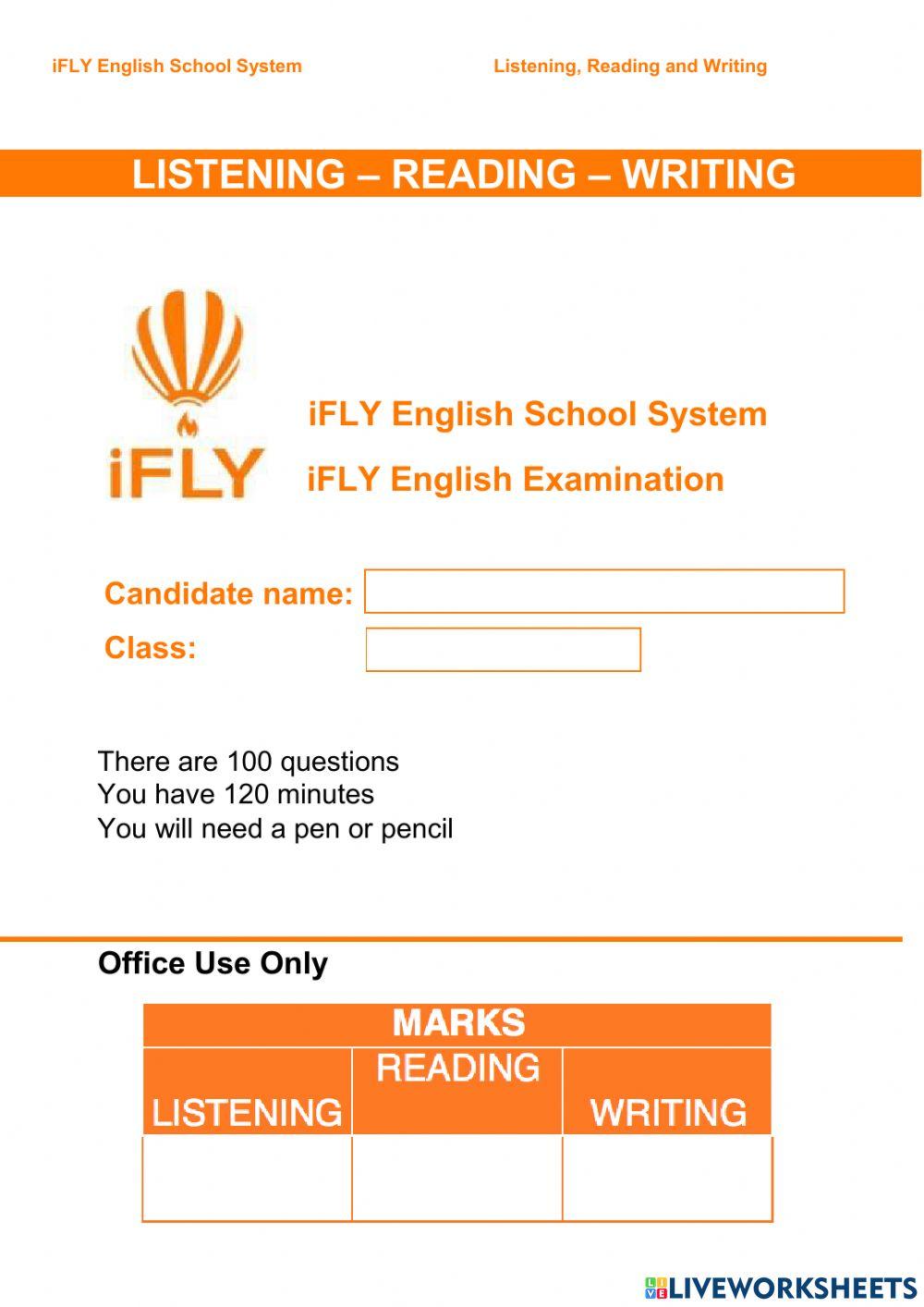 IFLY 18-FINAL EXAMINATION