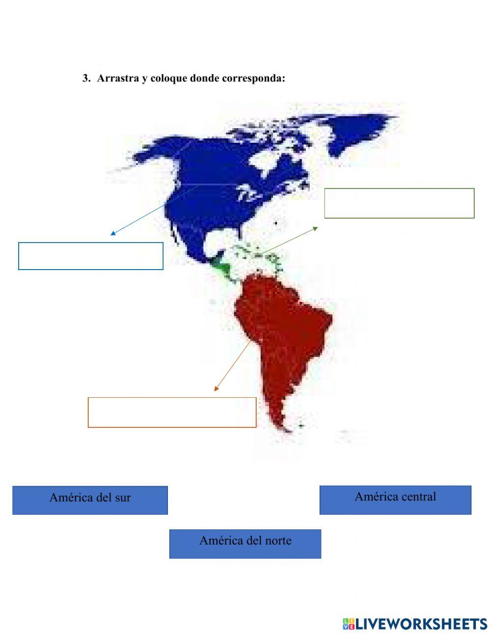 División del continente américano