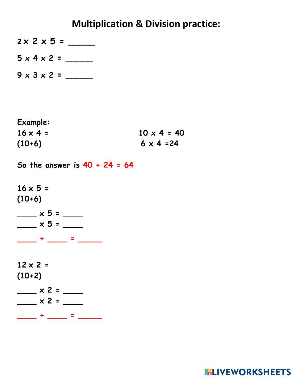 Multiplication and Division