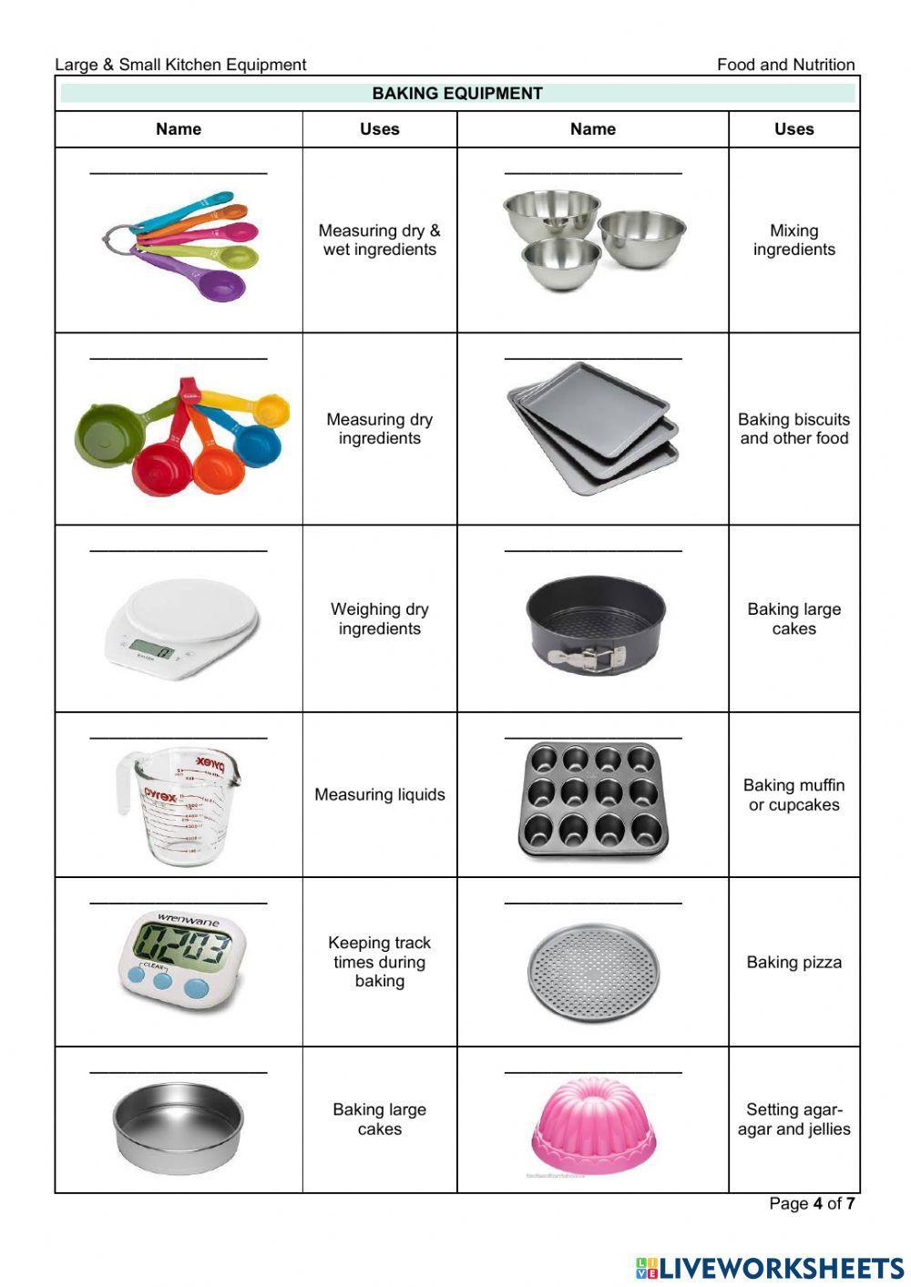 Large and small kitchen equipments