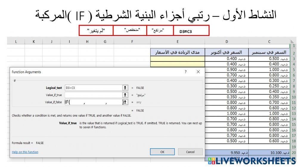 البنية الشرطية if