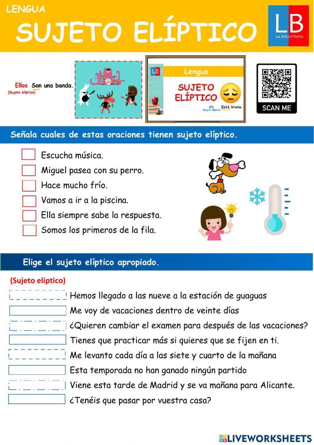 Sujeto elíptico sujeto omitido Sujeto elíptico sujeto omitido