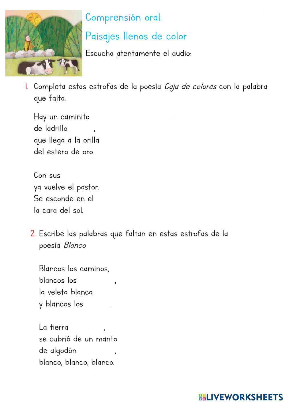 Comprensión oral: Lugares para contar