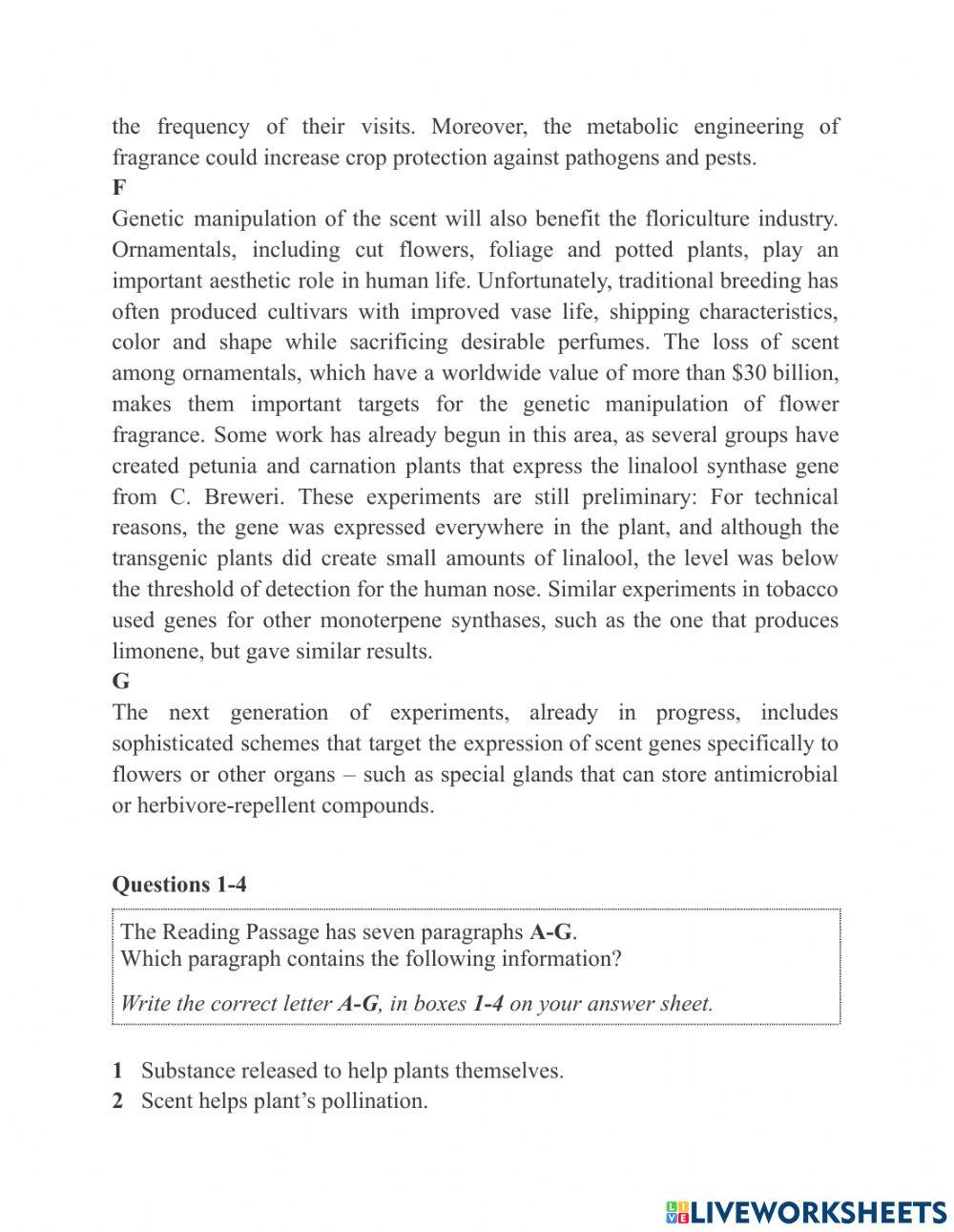 Reading - actual test - passage 1 - 34301