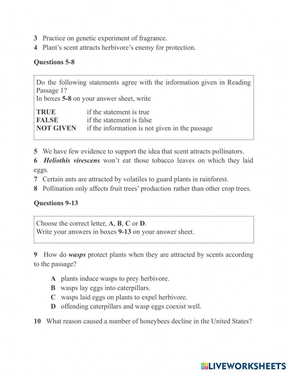 Reading - actual test - passage 1 - 34301