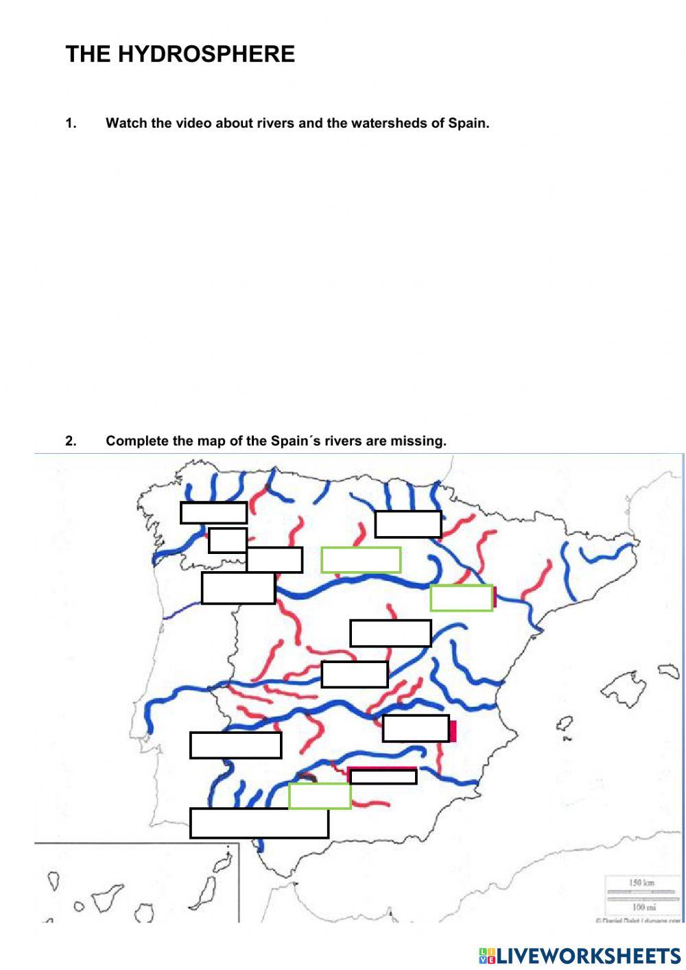Rivers and tributaries of Spain