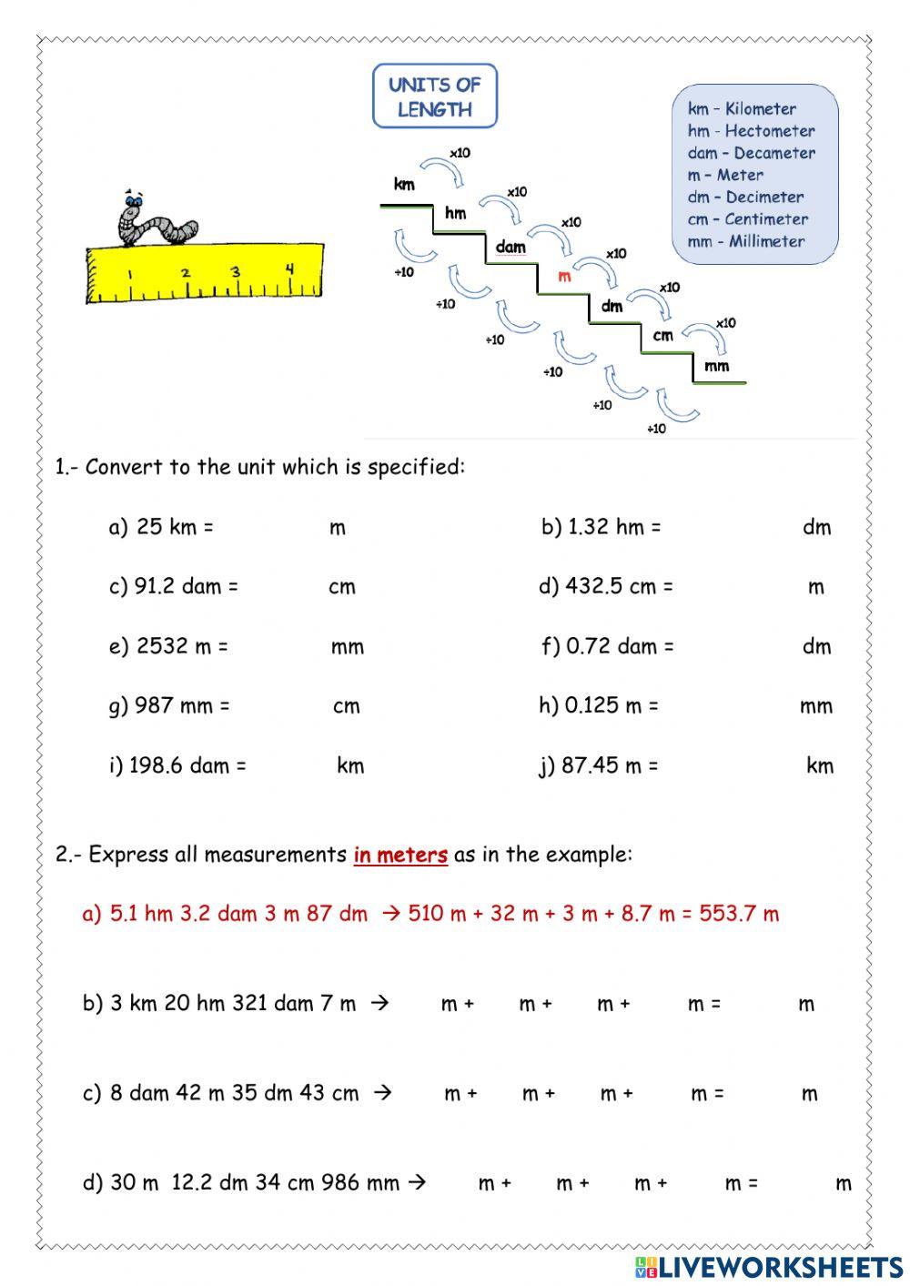 Km To M Worksheet Worksheet Live Worksheets, 43% OFF