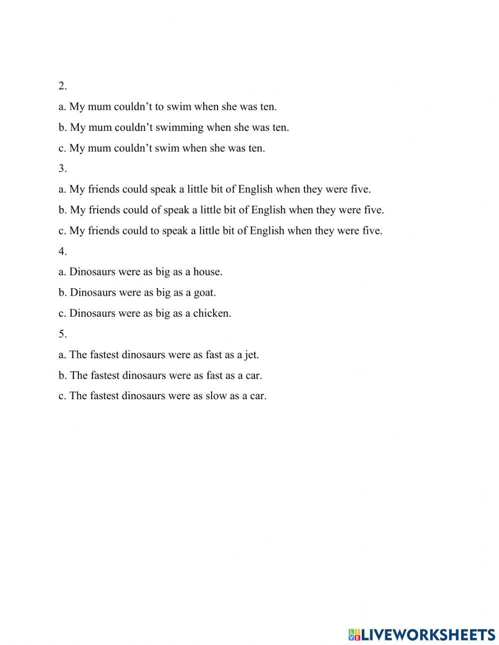 Grade 3 classt test - english