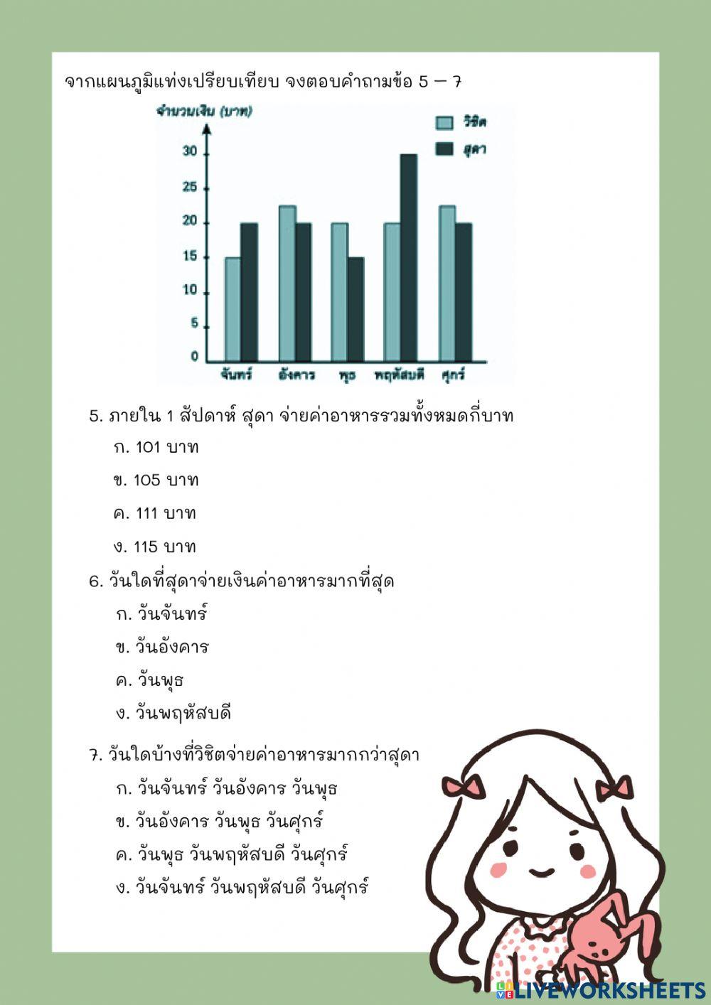 แบบทดสอบ เรื่อง สถิติ