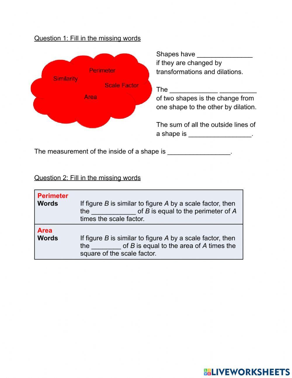 Vocabulary of Similar Shapes