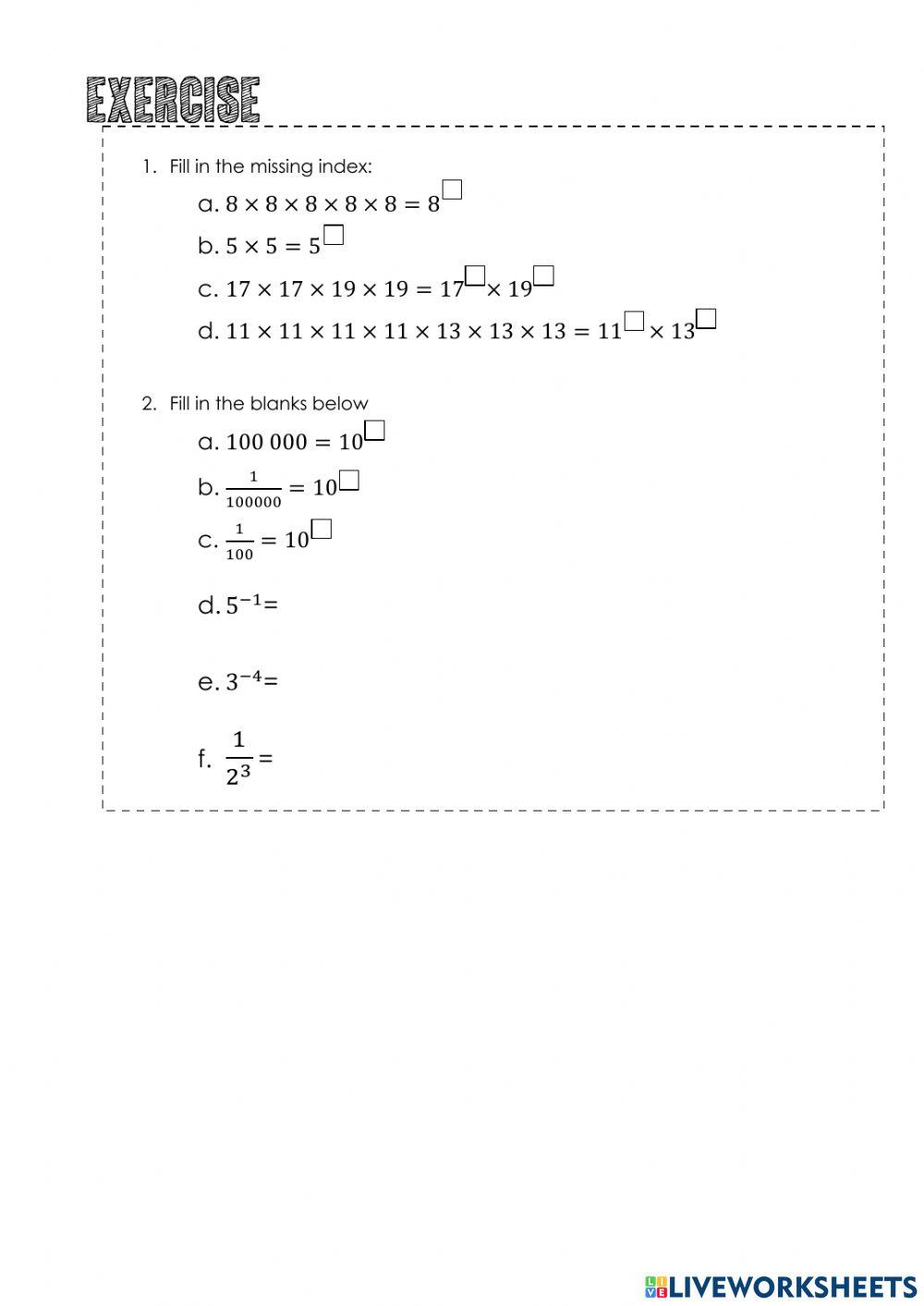 Index Notation