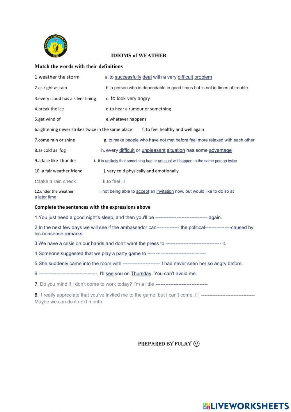 Weather idioms