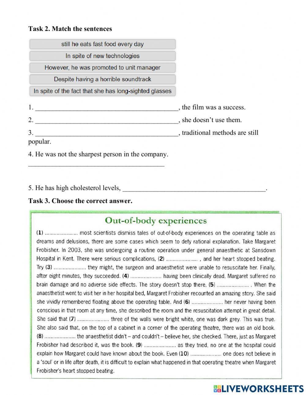 Participle - to v – concession clauses