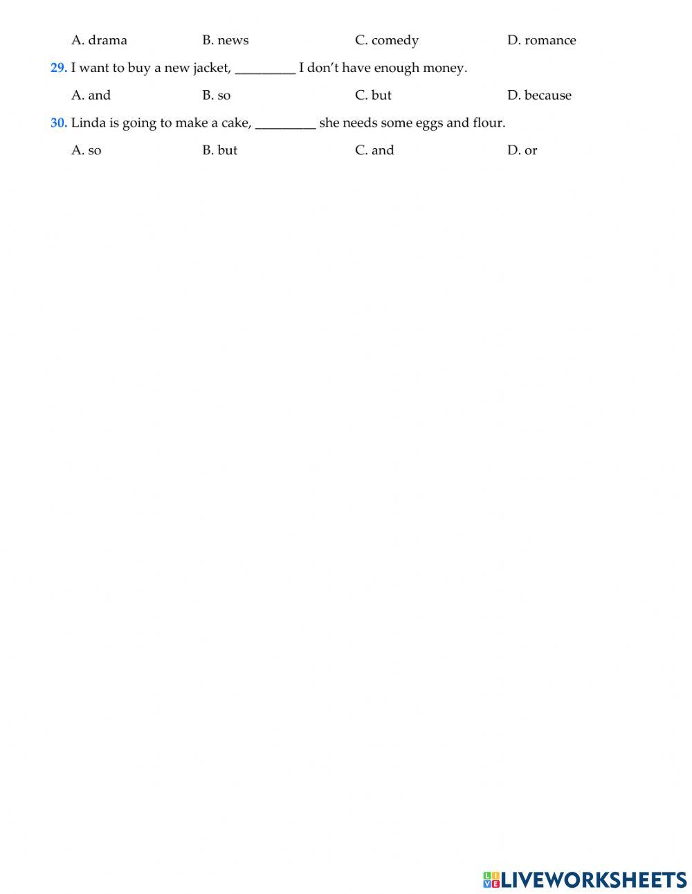 Question words- Conjunctions