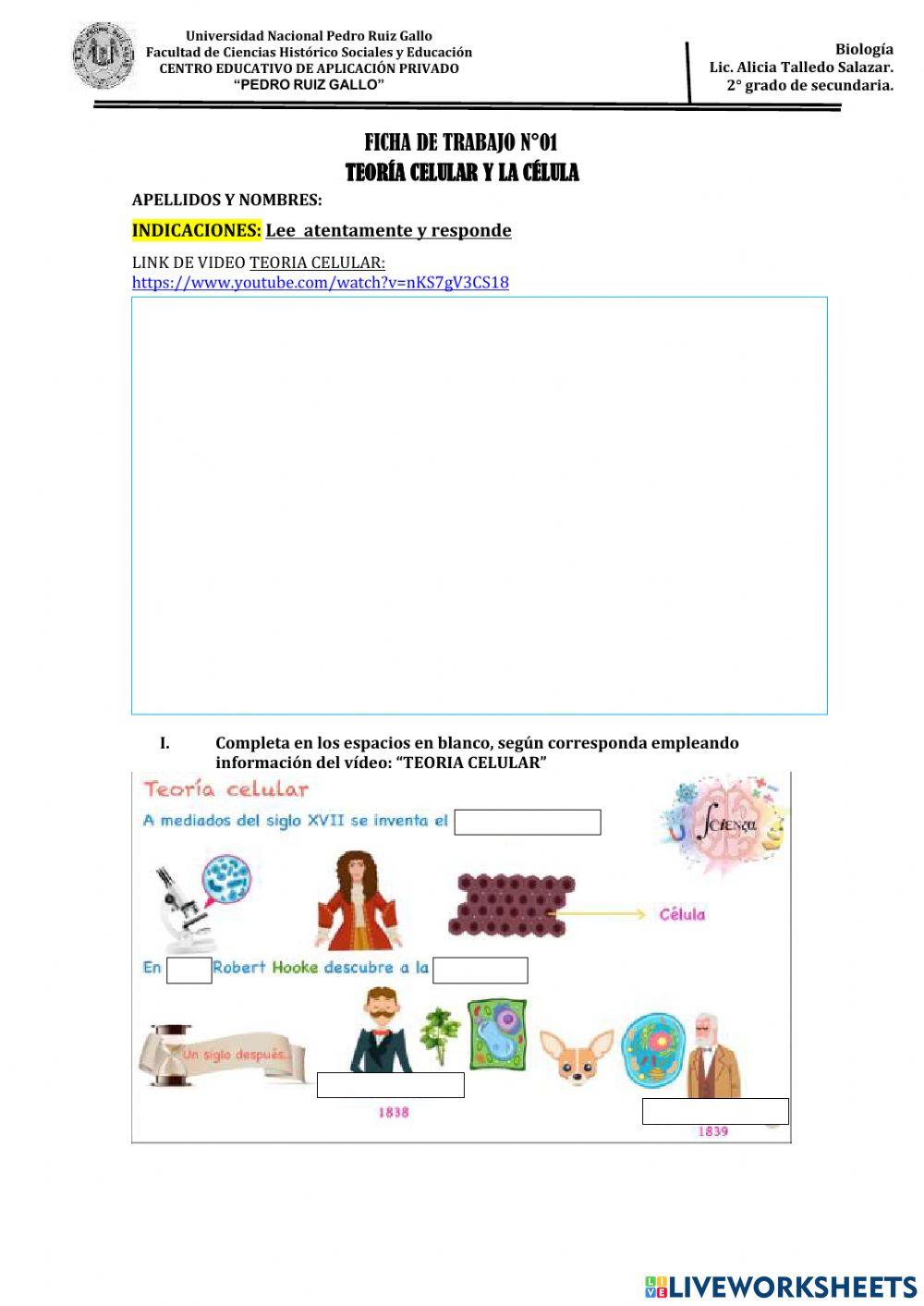 Teoría celular y la celula