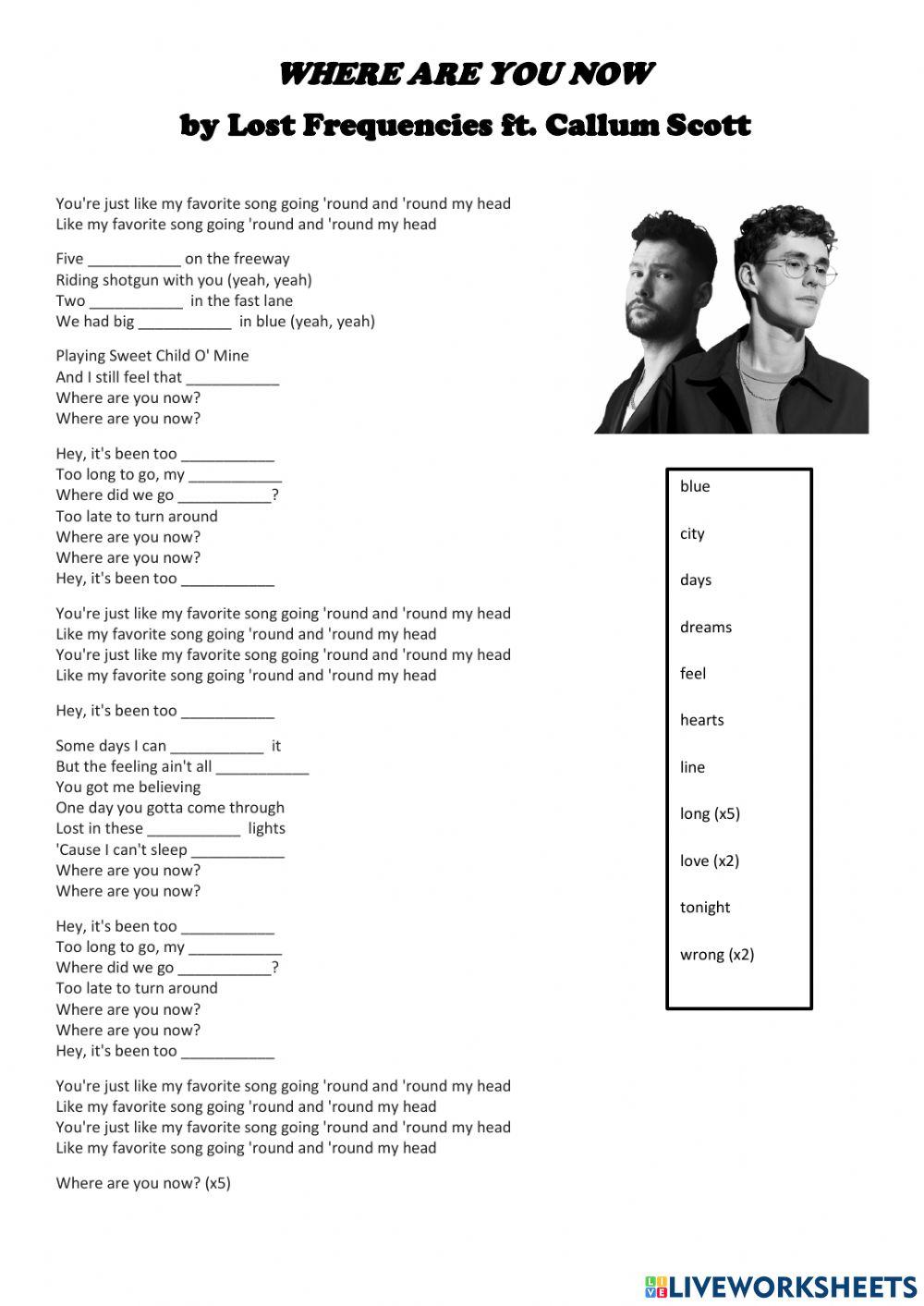 Song: -We Are You Now- by Lost Frequencies ft. Callum Scott