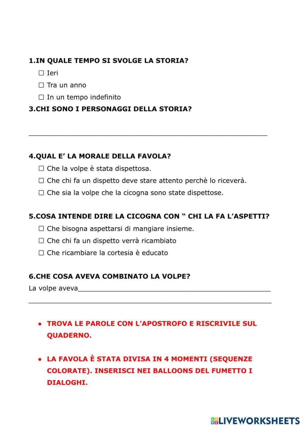 La volpe e la cicogna