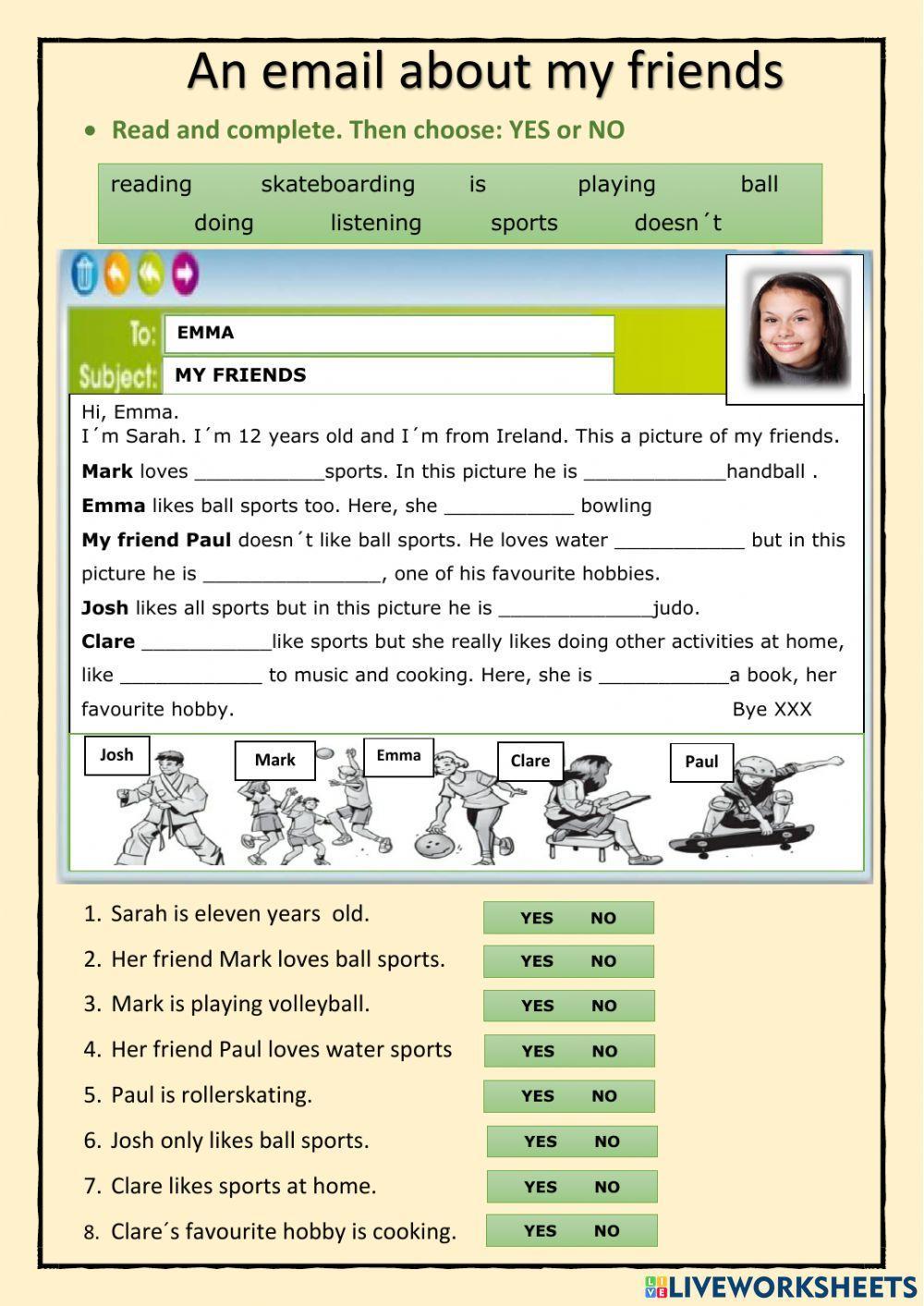 An email about my friends