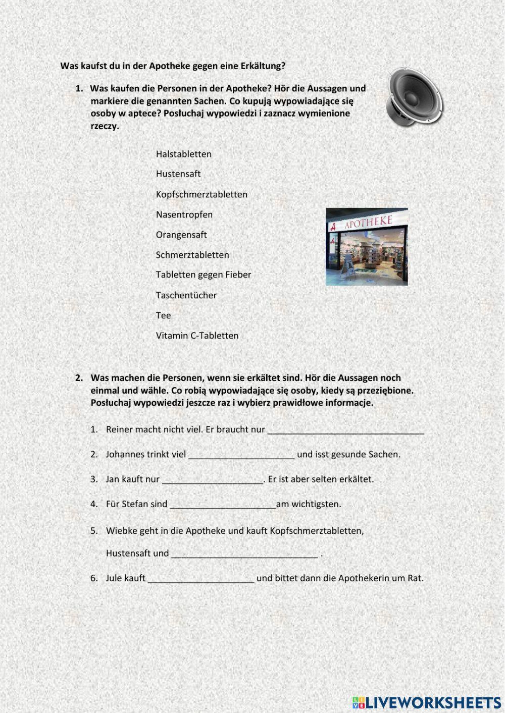 Hörverstehen- in der Apotheke