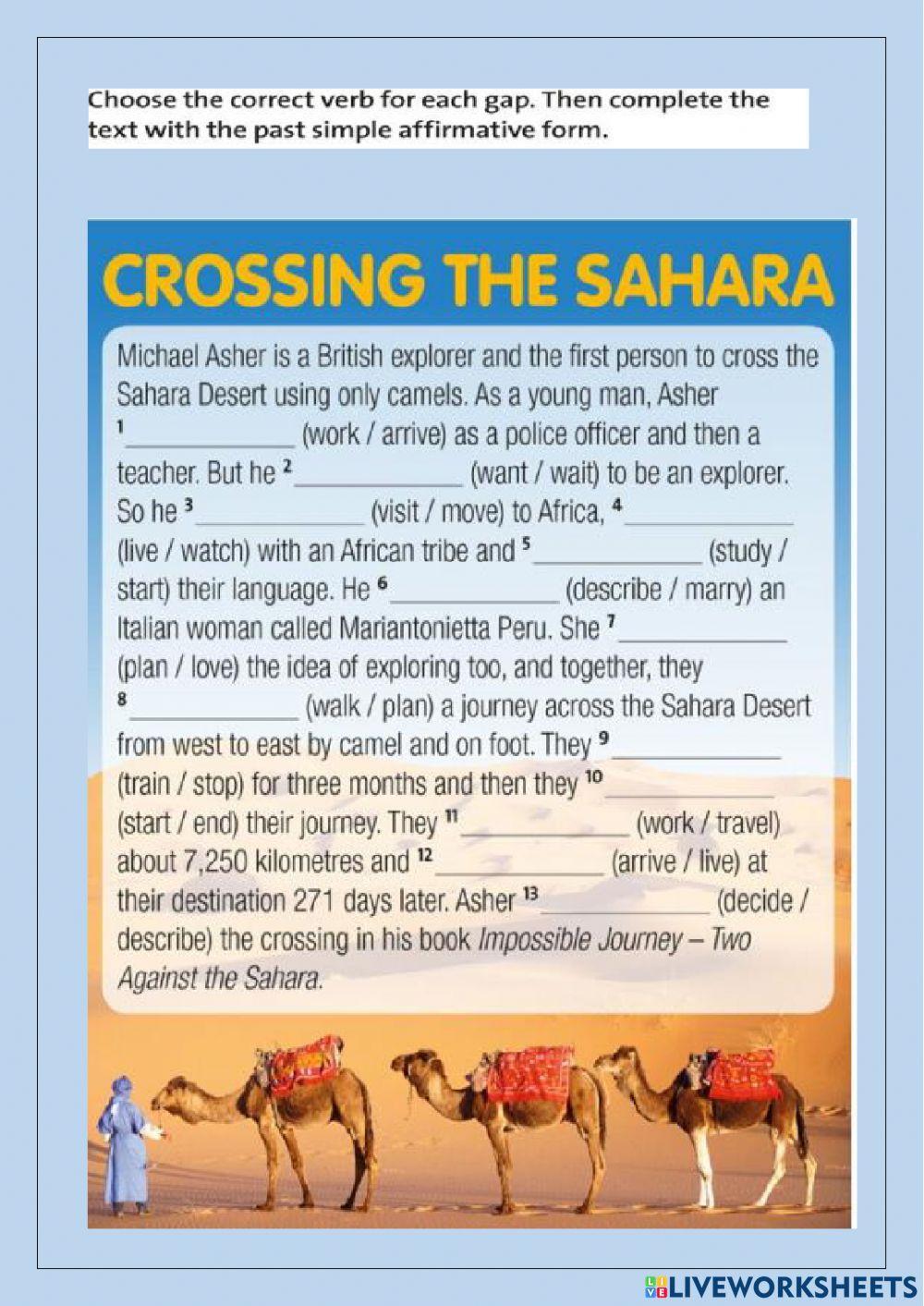 Crossing the Sahara