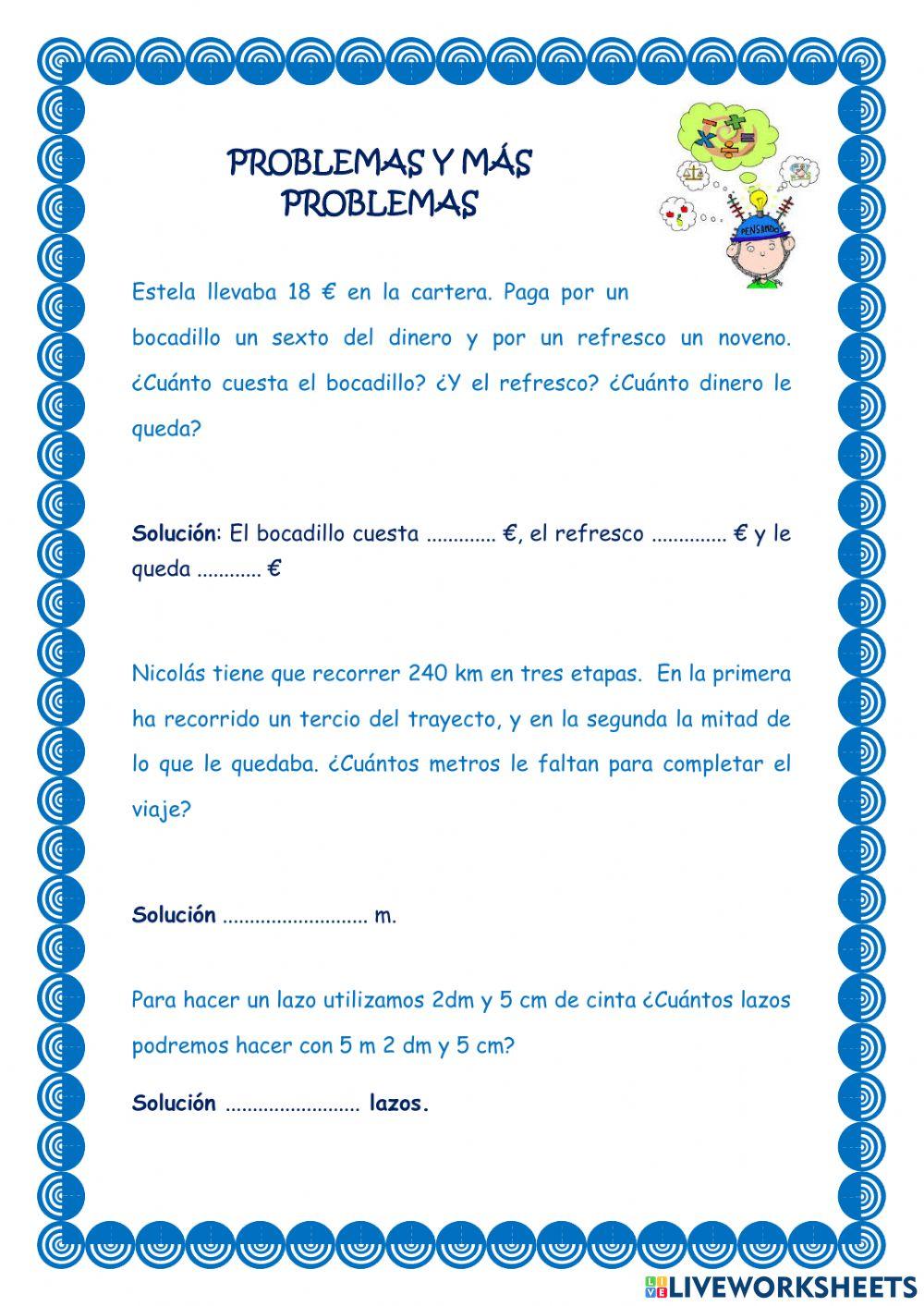 Problemas fracciones y longitud