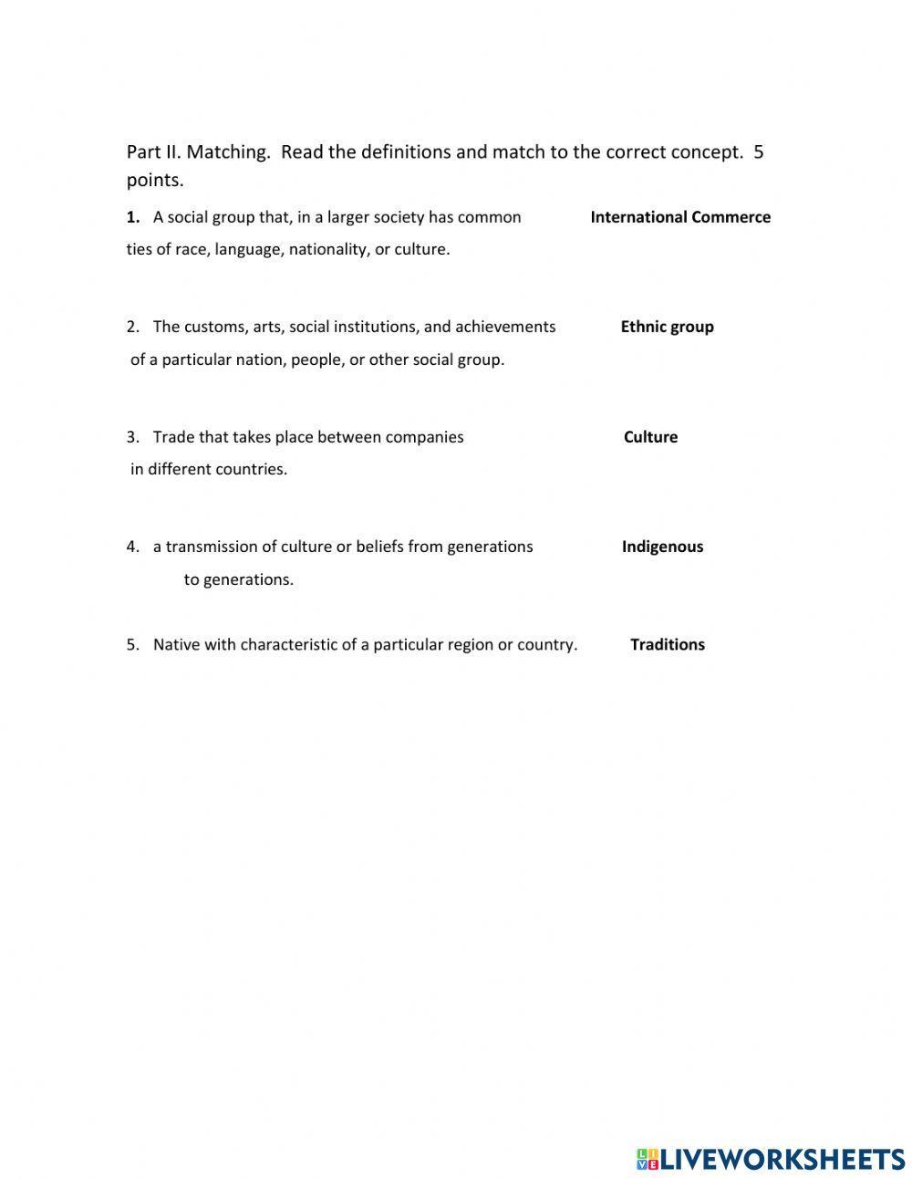 ethnic groups of Panama worksheet Live Worksheets