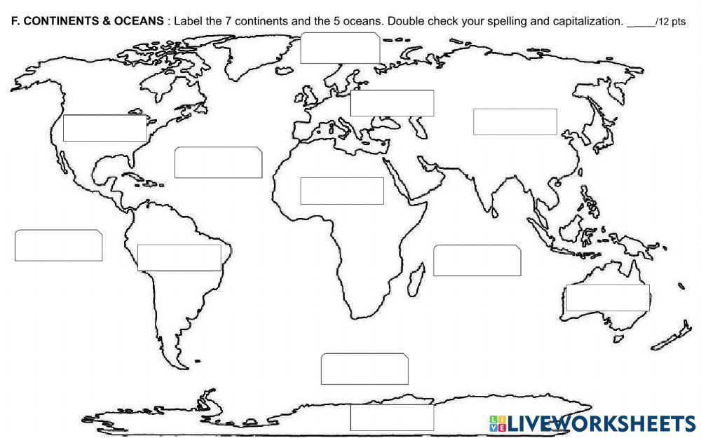 7 continents and 5 oceans