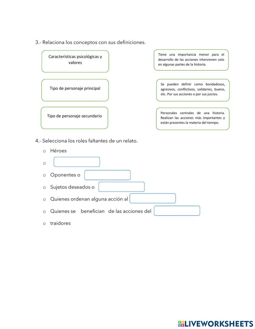 Personajes en la narración