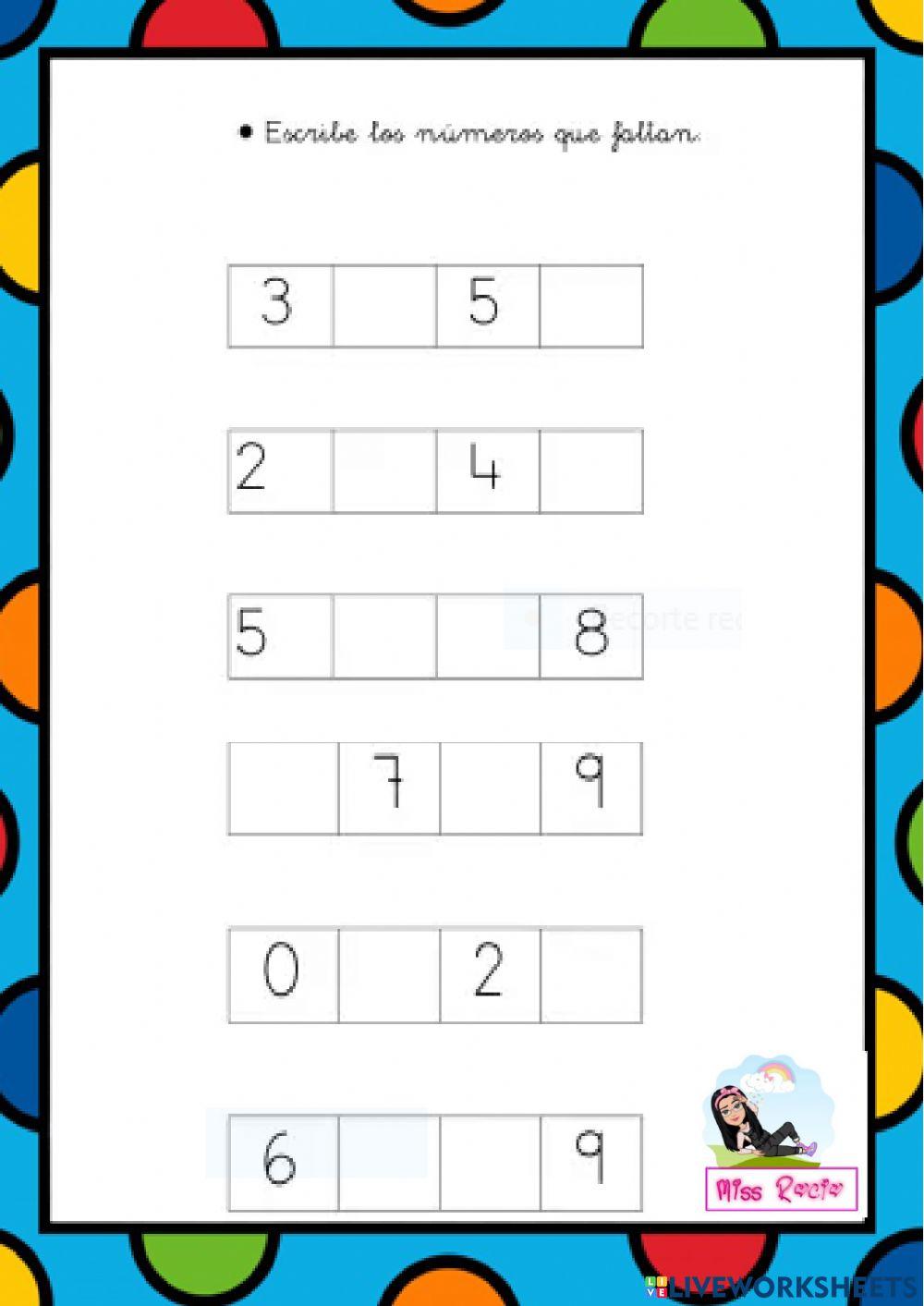 Los números del 0 al 10